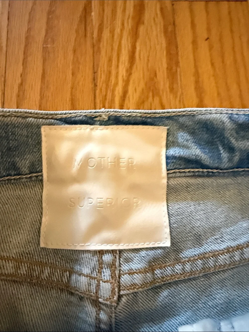 Mother Superior 26 Trickster Ankle An Icy Confession Light Blue Distressed Jeans - Picture 4 of 7